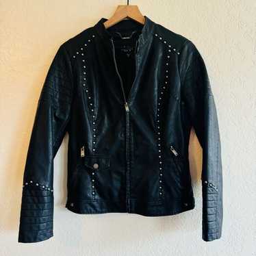 LA Coalition | black leather studded moto leather… - image 1