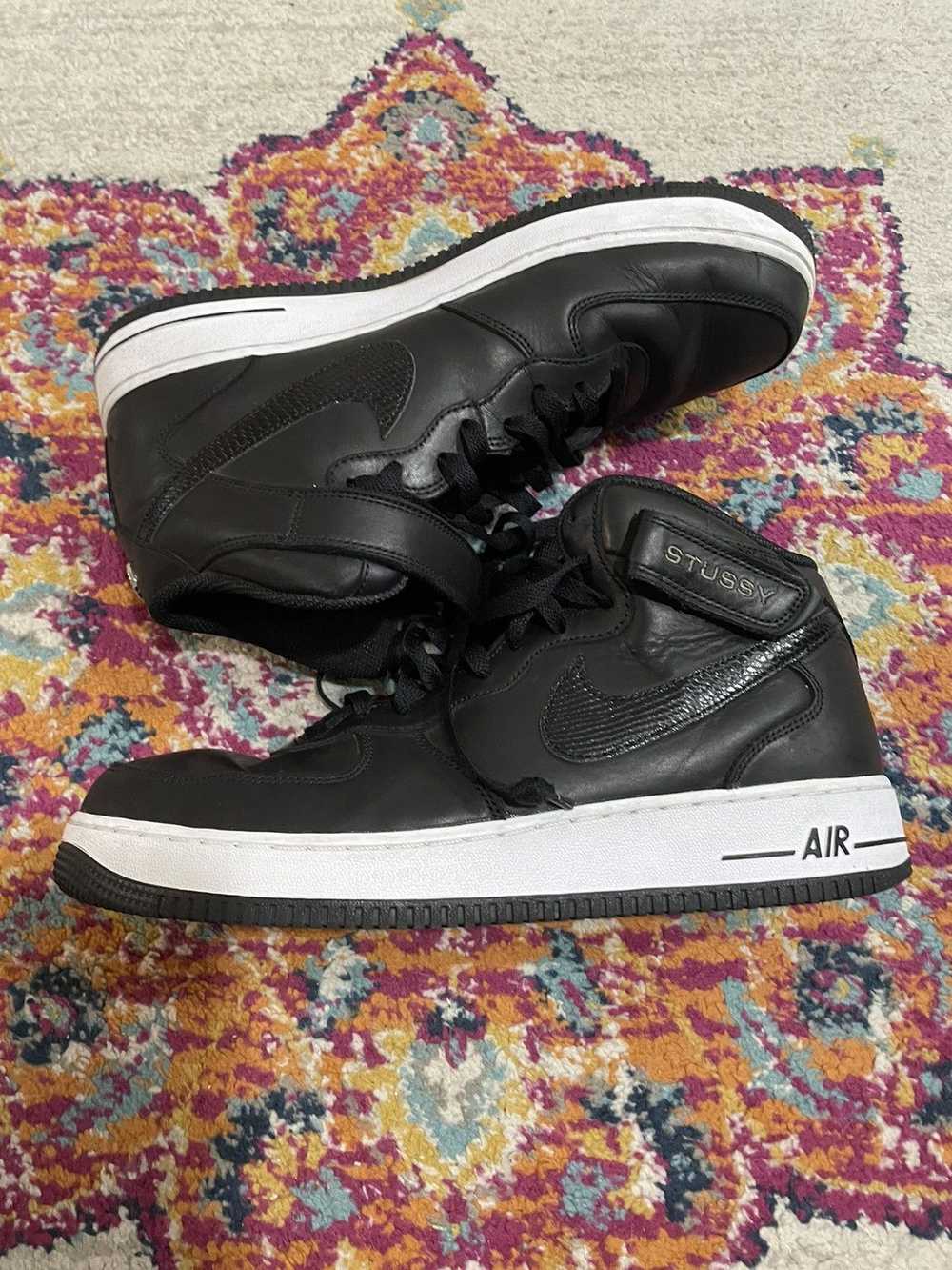 Nike × Stussy Stussy Nike Air Force one black hig… - image 3