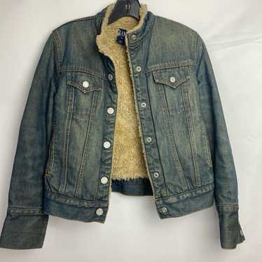 Vintage Gap faux-fur jean jacket - image 1