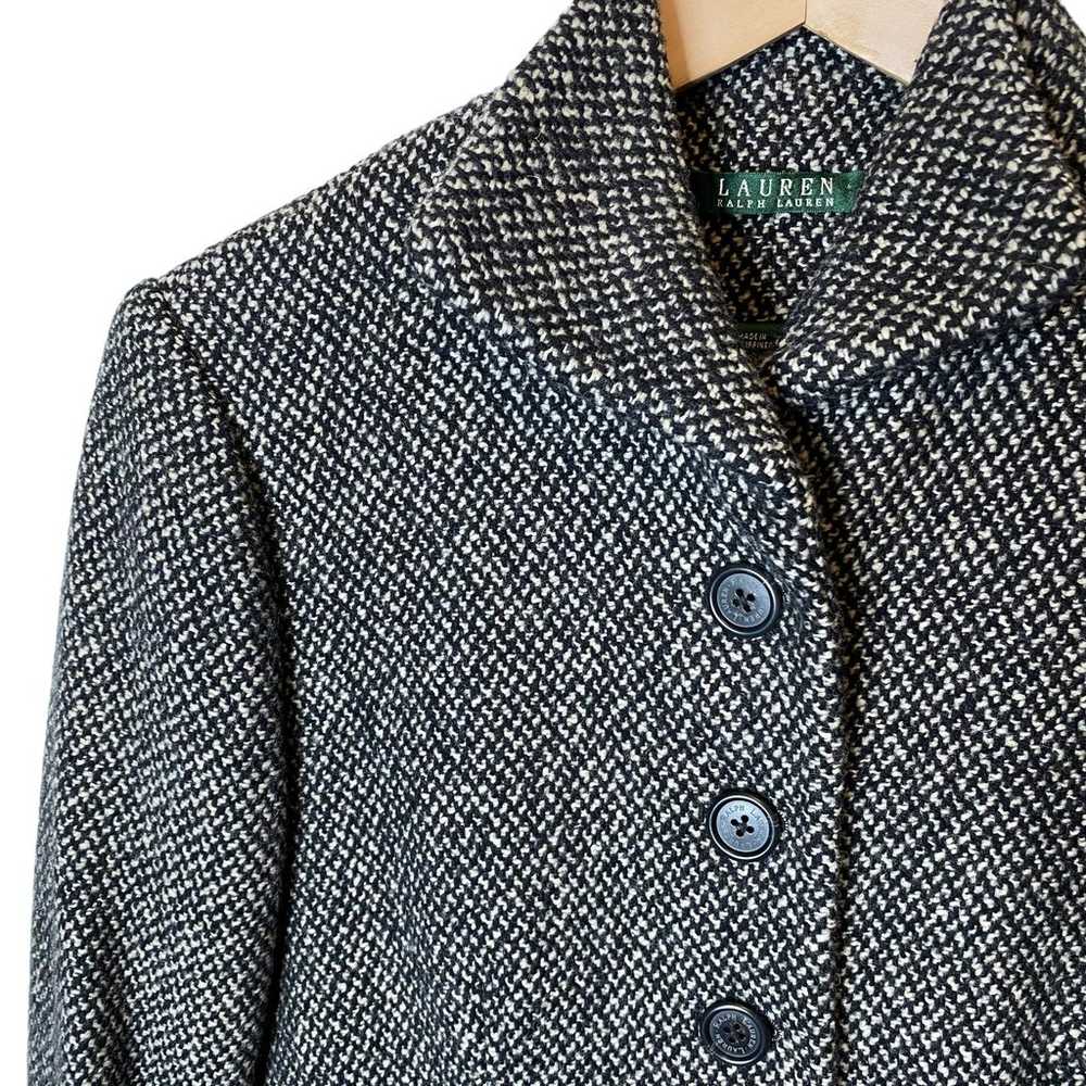 Ralph Lauren Wool Tweed Jacket Soft Black Beige L… - image 2