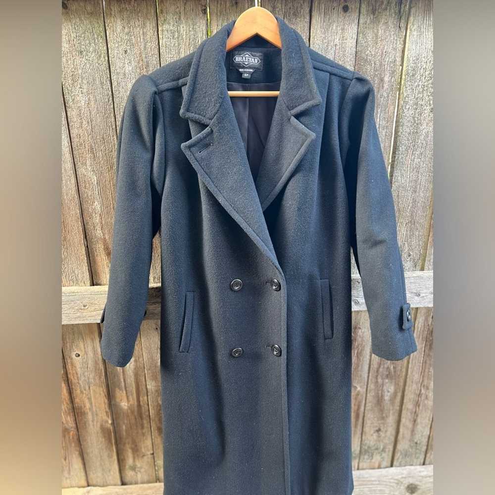 Vintage Braetan Long Navy Blue Peacoat | Puffed S… - image 6