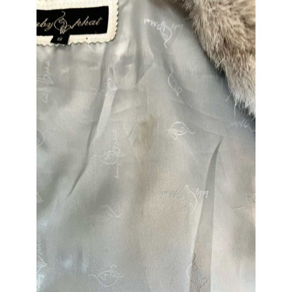 Vintage Baby Phat Fur & Leather Jacket Small Whit… - image 12