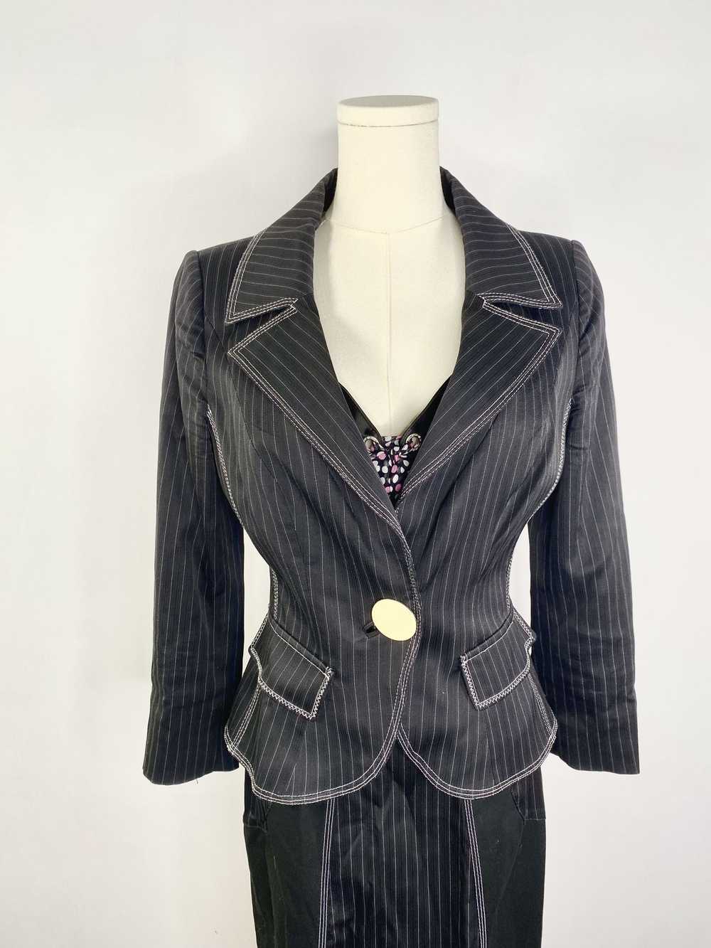 Vintage Maria Grazia Severi - Black pinstripe Dre… - image 10