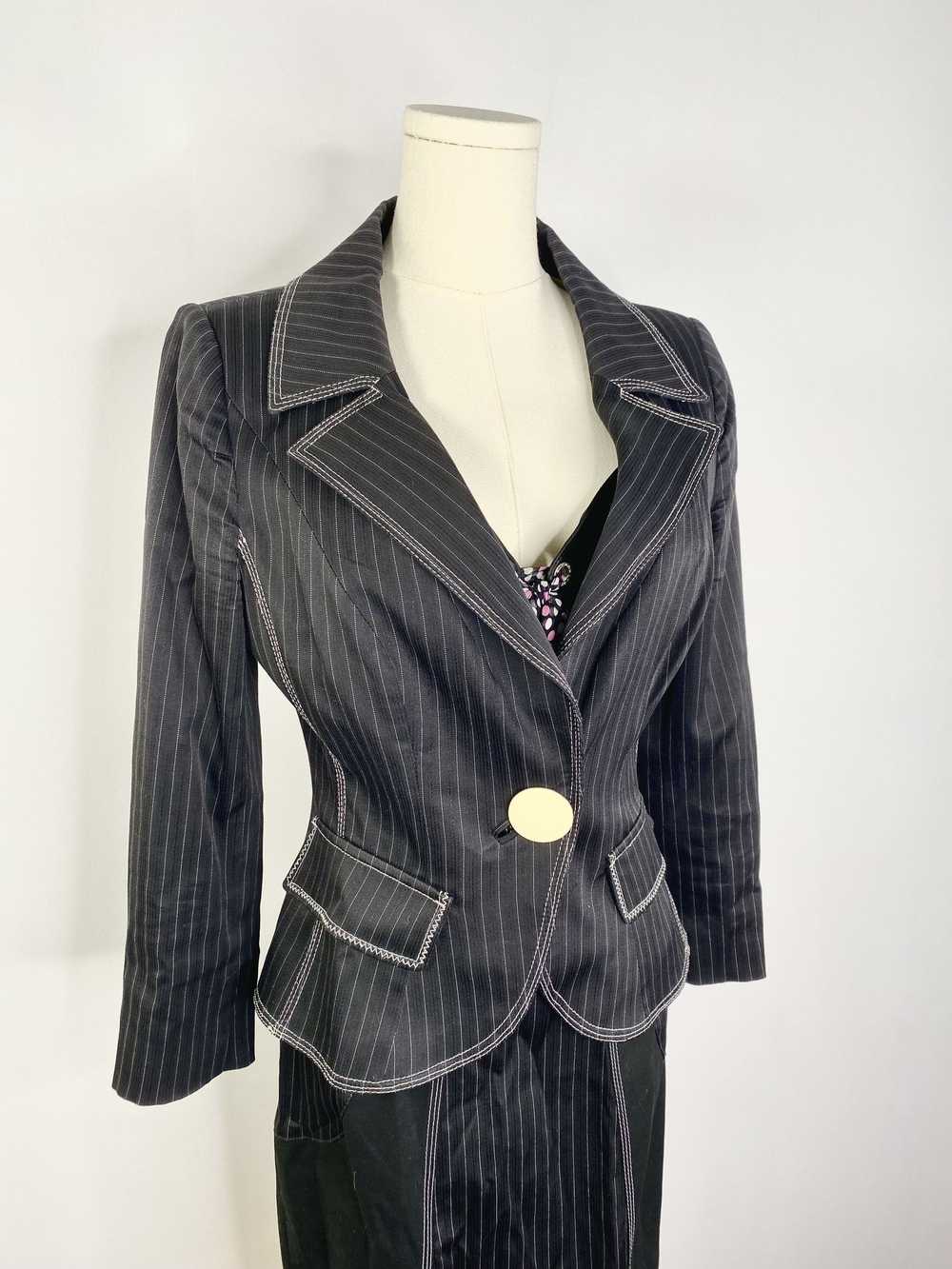 Vintage Maria Grazia Severi - Black pinstripe Dre… - image 11