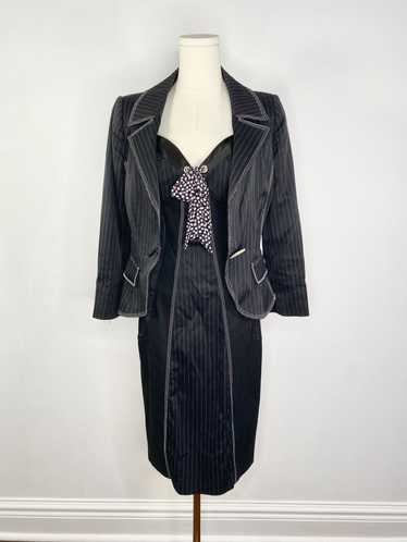 Vintage Maria Grazia Severi - Black pinstripe Dre… - image 1