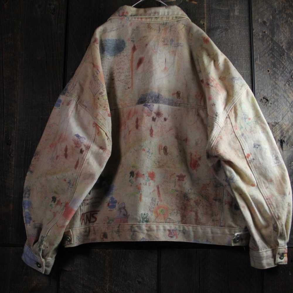 Vintage Women's G Jean Denim Jacket, Painted, Fad… - image 11