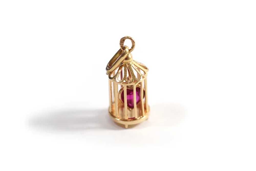 Love in cage pendant by Charles Perroud in 18k go… - image 2