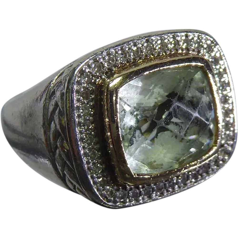 Beautiful Signed Alwand Vahan 14K 925 Prasiolite … - image 1