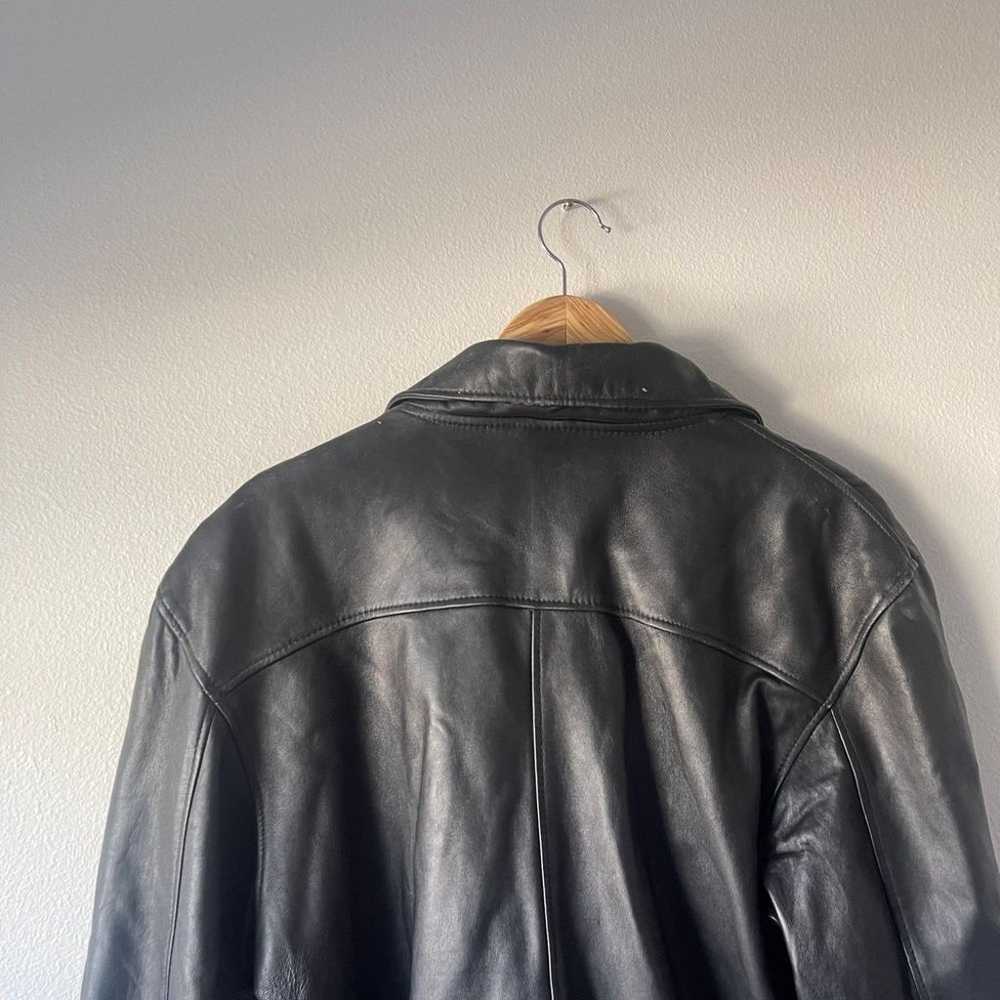 Vintage 90s Y2K Biker Style Leather Jacket - image 8