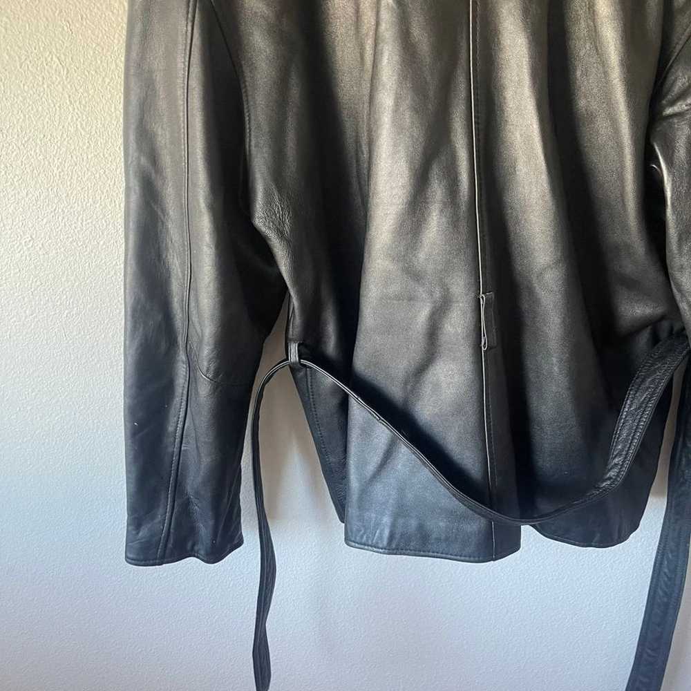 Vintage 90s Y2K Biker Style Leather Jacket - image 9