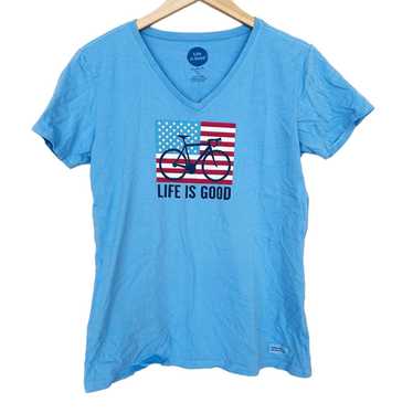 Life Is Good Life is Good American Flag Bicycle B… - image 1