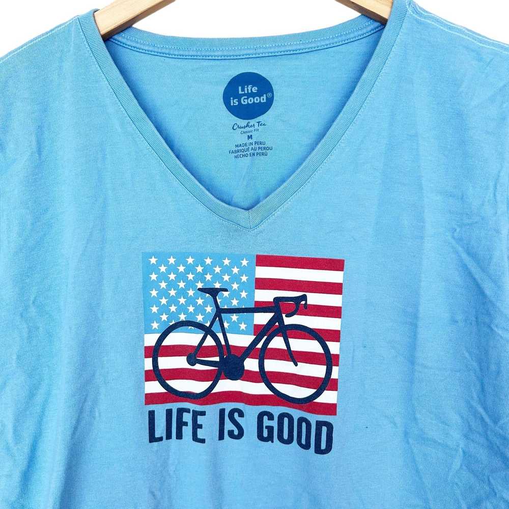 Life Is Good Life is Good American Flag Bicycle B… - image 4