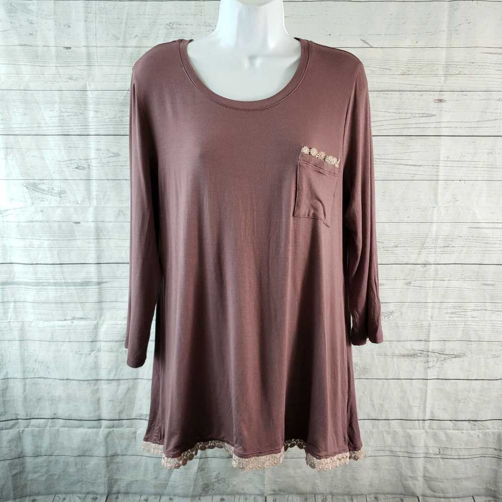 Vintage LOGO Lori Goldstein Womens Top Sz Large P… - image 1