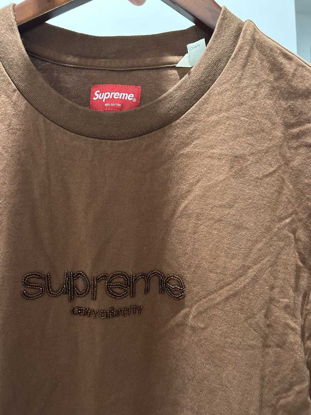 Supreme Brown Beaded Supreme Tee - image 3