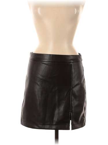 Shinestar Women Black Faux Leather Skirt M