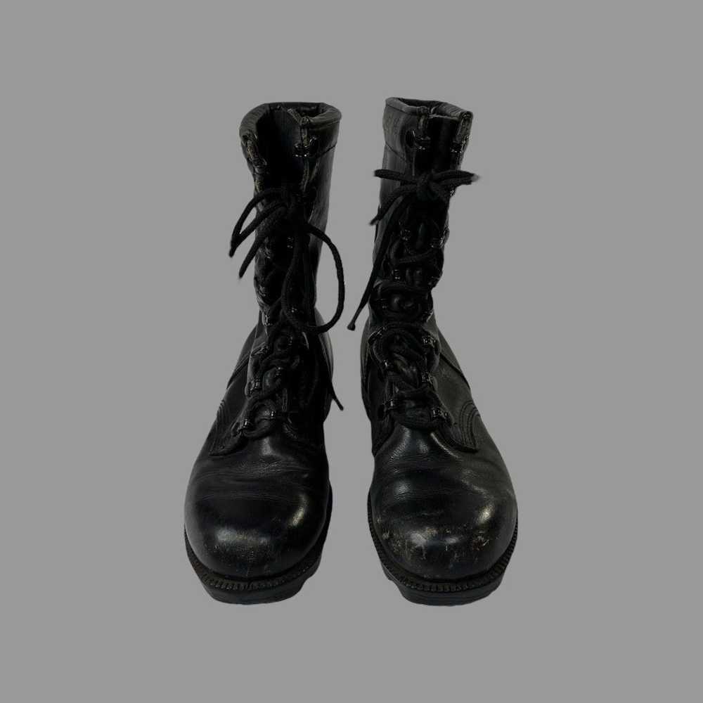 Military × Vintage Vintage 1970s black leather co… - image 2