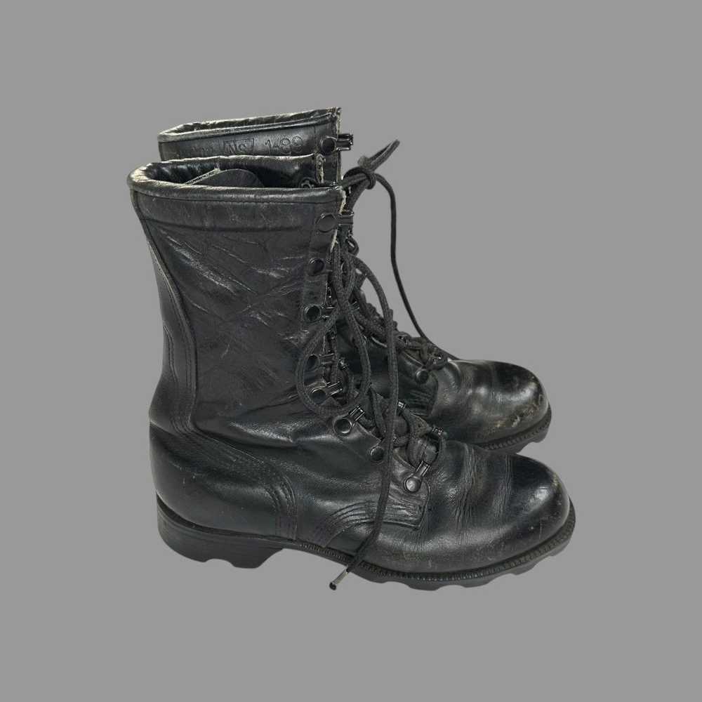 Military × Vintage Vintage 1970s black leather co… - image 3