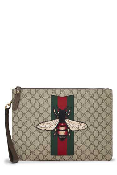 Original GG Supreme Canvas Bee Clutch