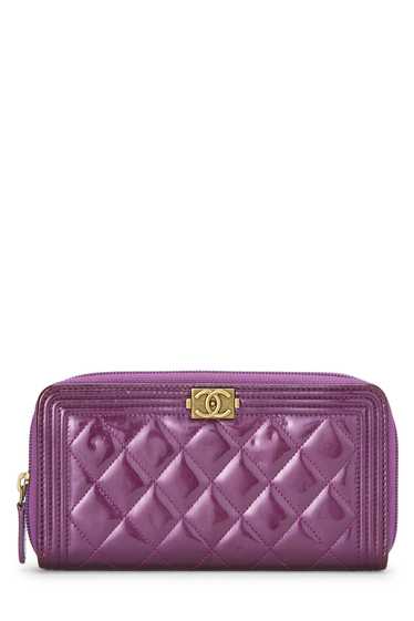 Purple Patent Boy Zip Around Wallet - image 1