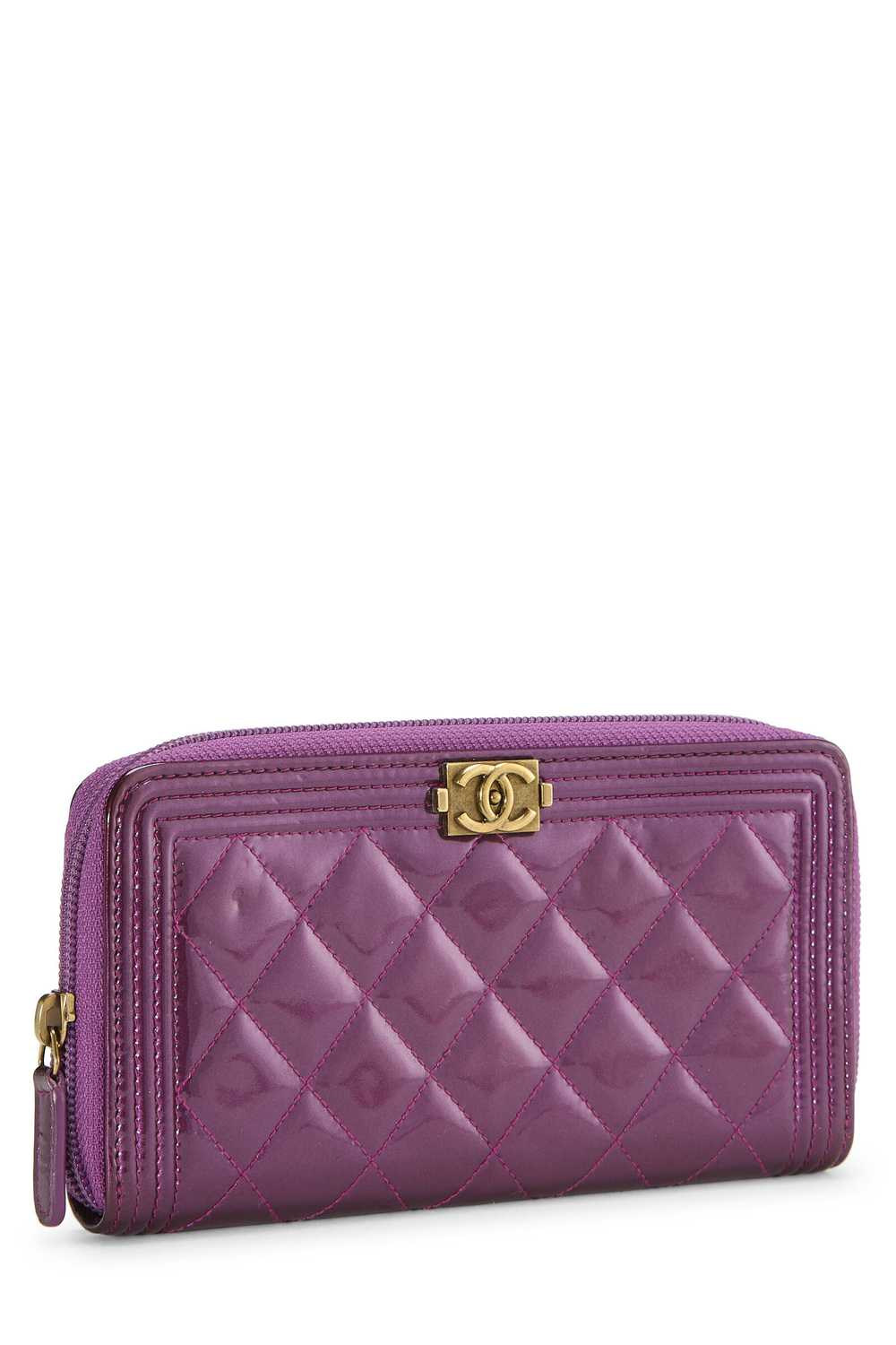 Purple Patent Boy Zip Around Wallet - image 2