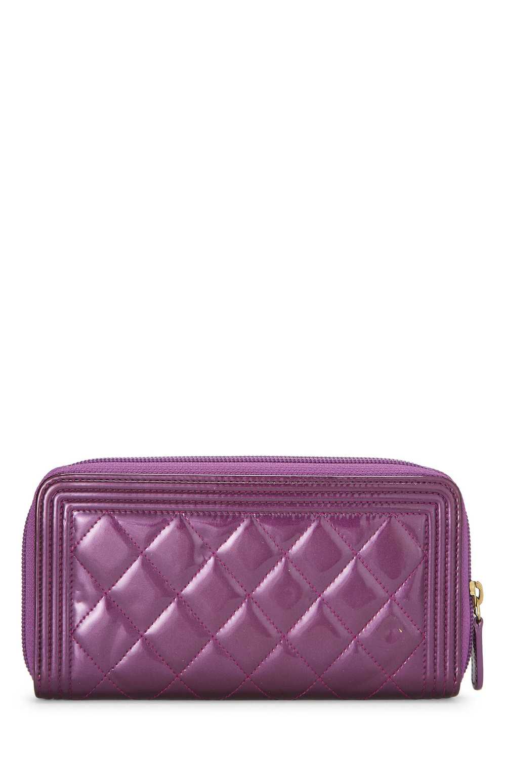 Purple Patent Boy Zip Around Wallet - image 3