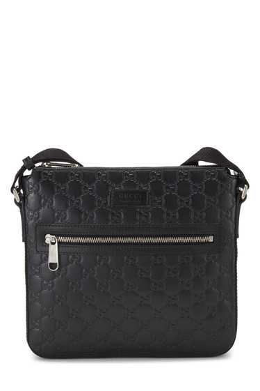 Black Guccissima Zip Pocket Messenger