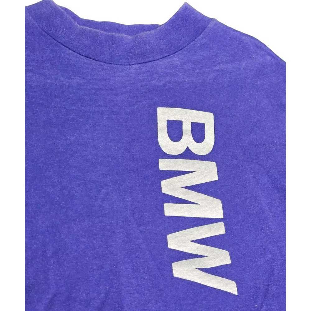 Bmw Vtg BMW Long Sleeve Shirt Y2K Logo Purple Ger… - image 4