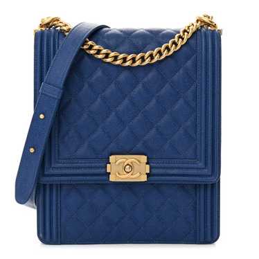 CHANEL Caviar Quilted Maxi North South Boy Flap B… - image 1