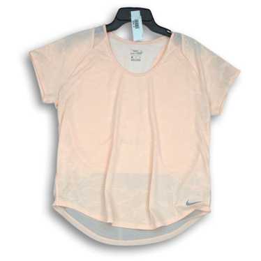 Women's Nike Peach Dri-Fit Pullover T-Shirt Size … - image 1