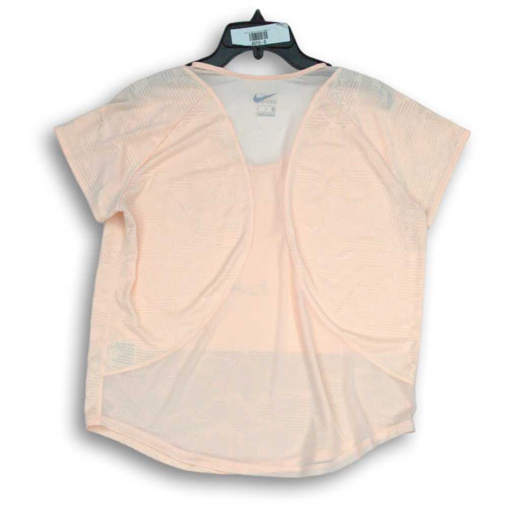 Women's Nike Peach Dri-Fit Pullover T-Shirt Size … - image 2