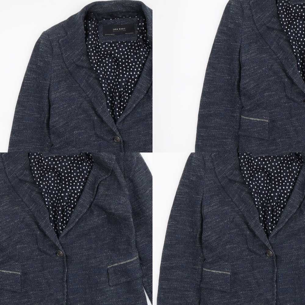 Zara Stylish Blue Cotton Blend Suit Jacket for Wo… - image 8