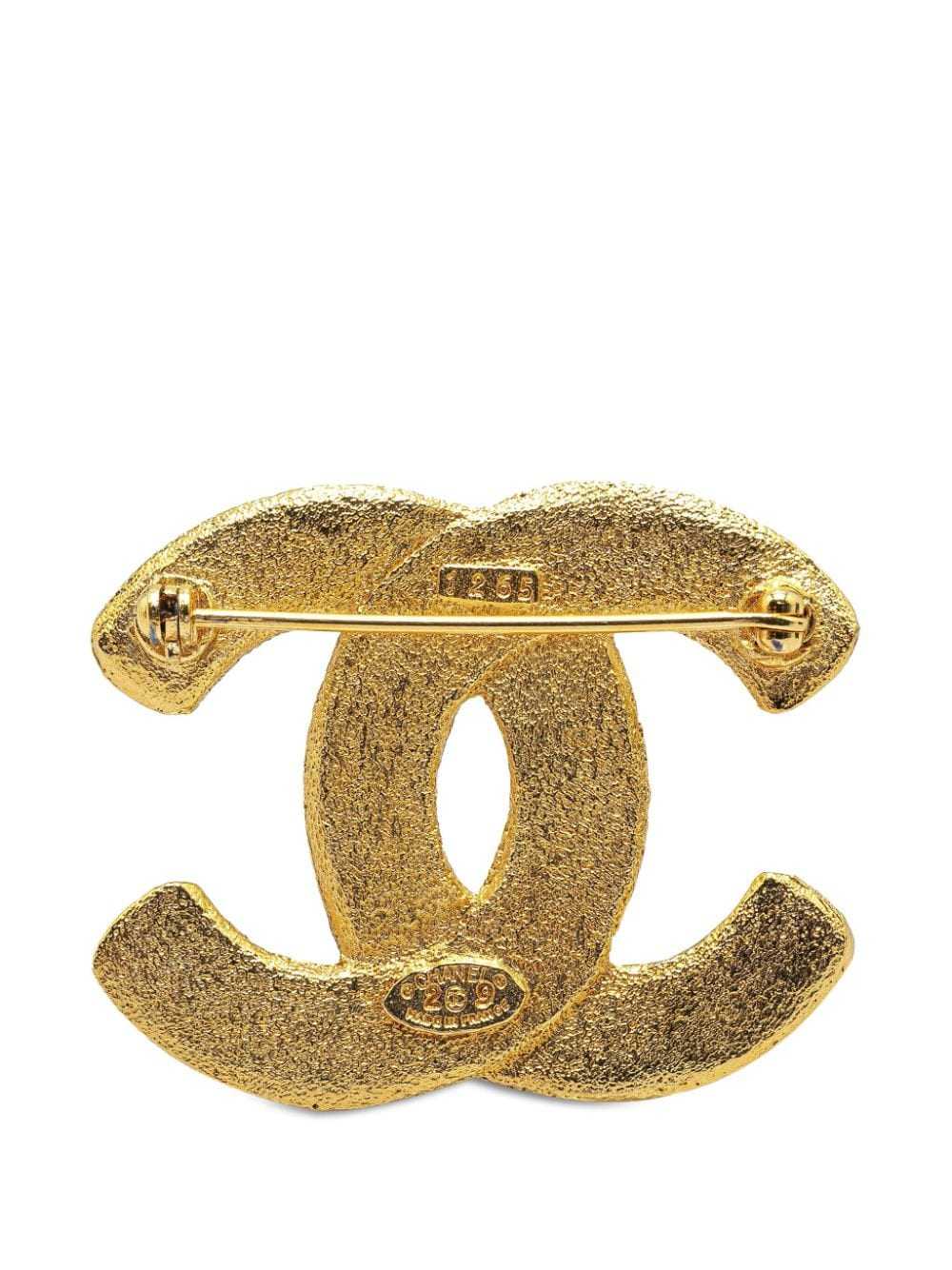 CHANEL Pre-Owned 1980-1990 Gold Plated CC costume… - image 3