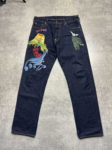 Evisu × Vintage Evisu blue navy half myde umi yama