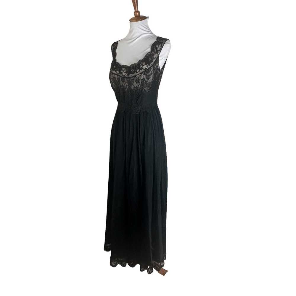 Vintage Vintage 1960s Black Lace Full Length Maxi… - image 4