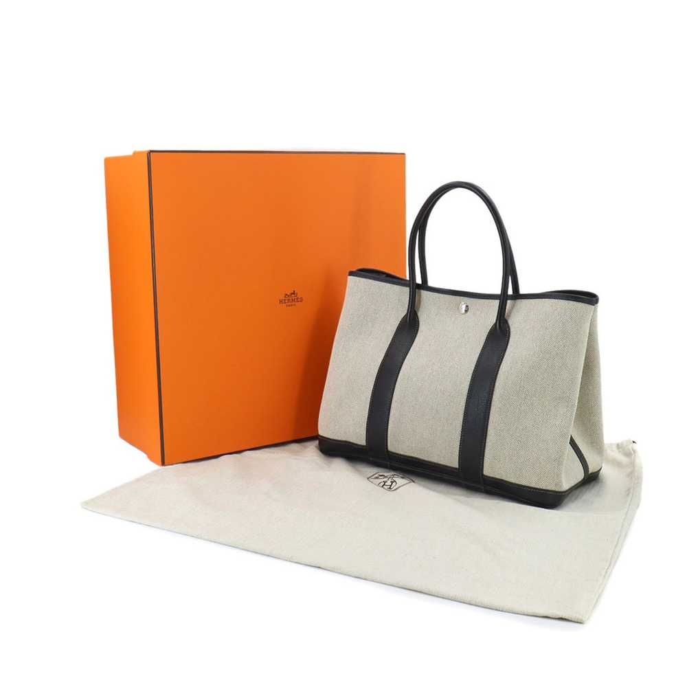 Hermes Hermes Garden 36 PM Toile H Leather Gray B… - image 9