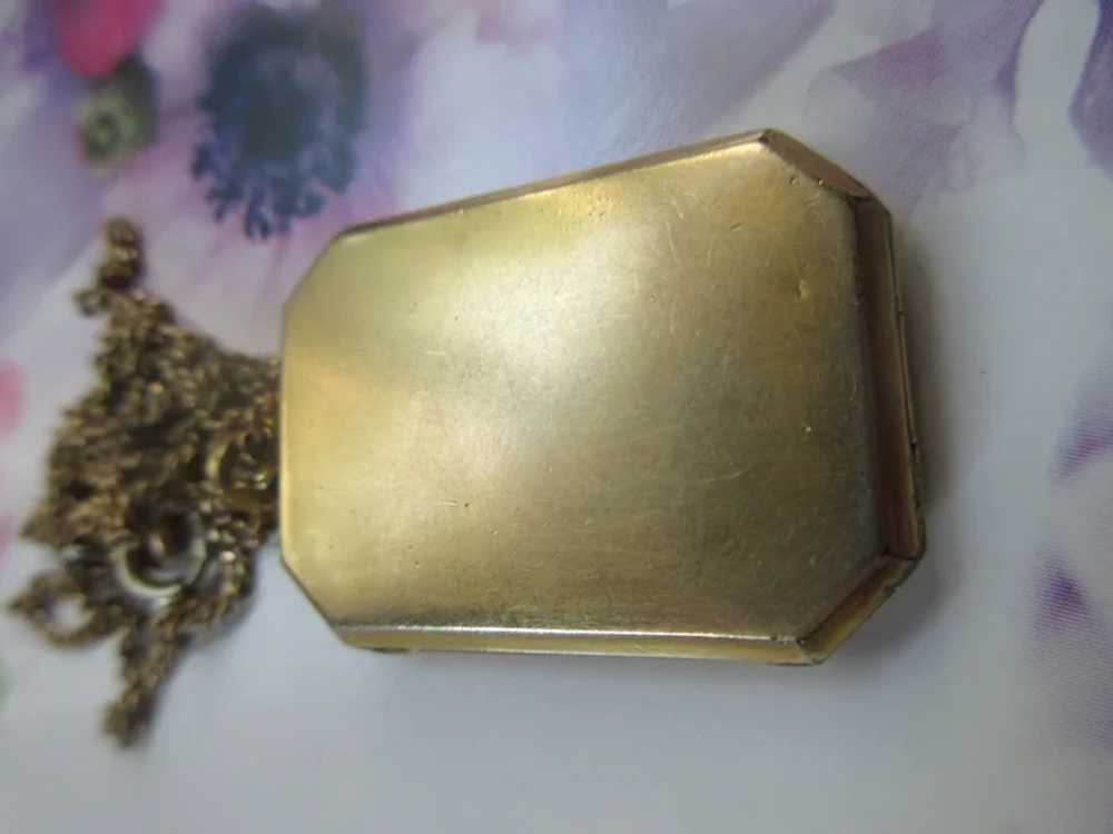 Vintage Rectangular Picture Locket Necklace Flowe… - image 8