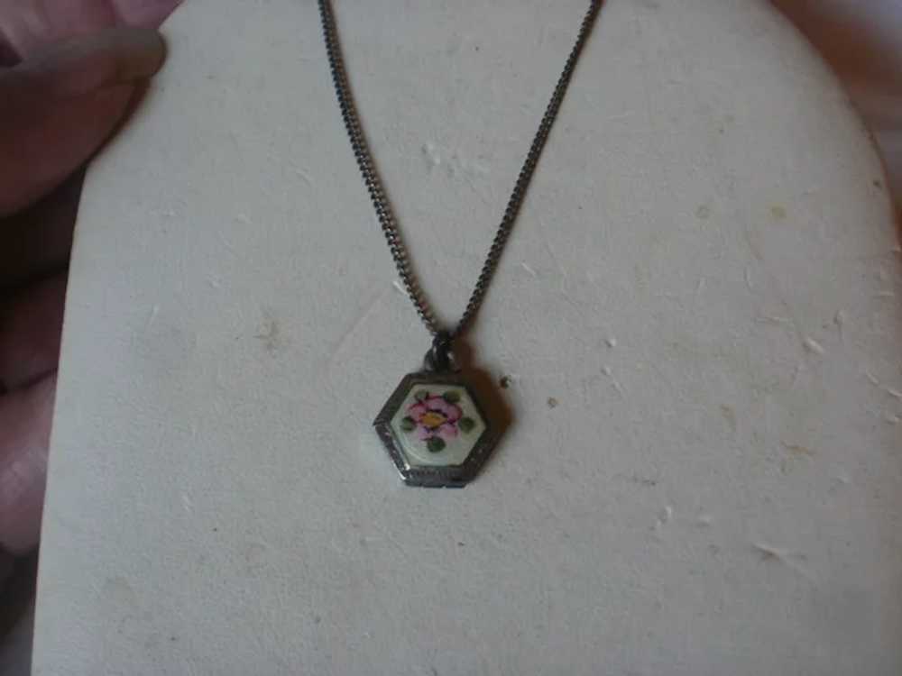 Vintage Sterling Enamel Child or Doll Pendant or … - image 3