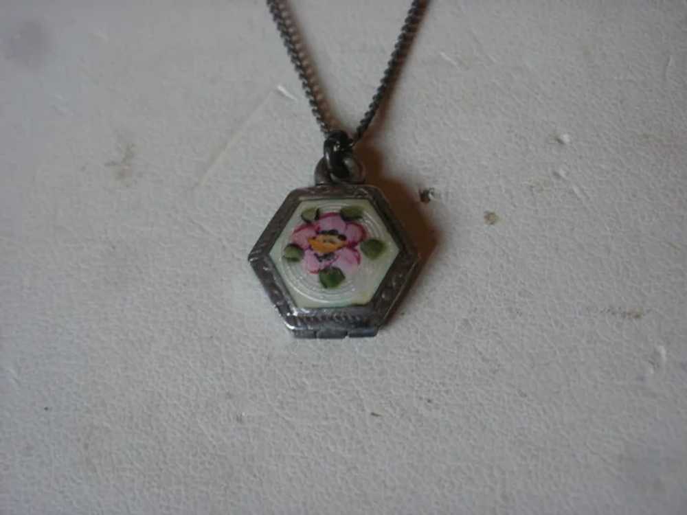 Vintage Sterling Enamel Child or Doll Pendant or … - image 5