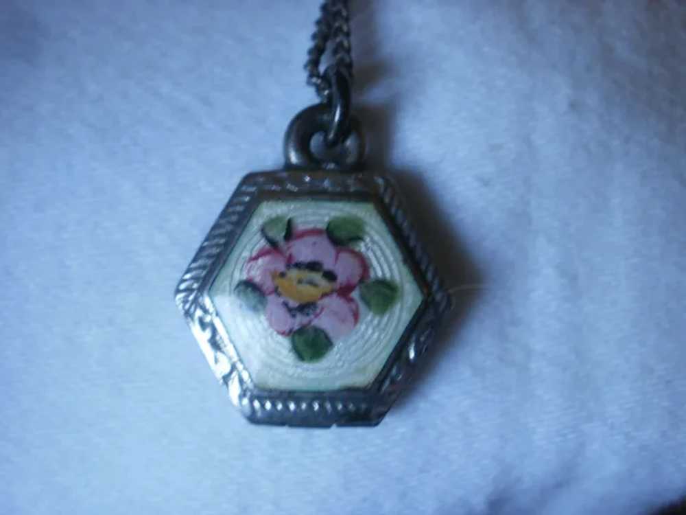 Vintage Sterling Enamel Child or Doll Pendant or … - image 7