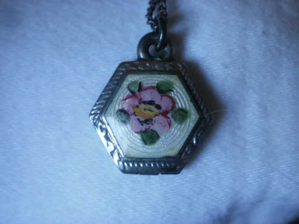 Vintage Sterling Enamel Child or Doll Pendant or … - image 8