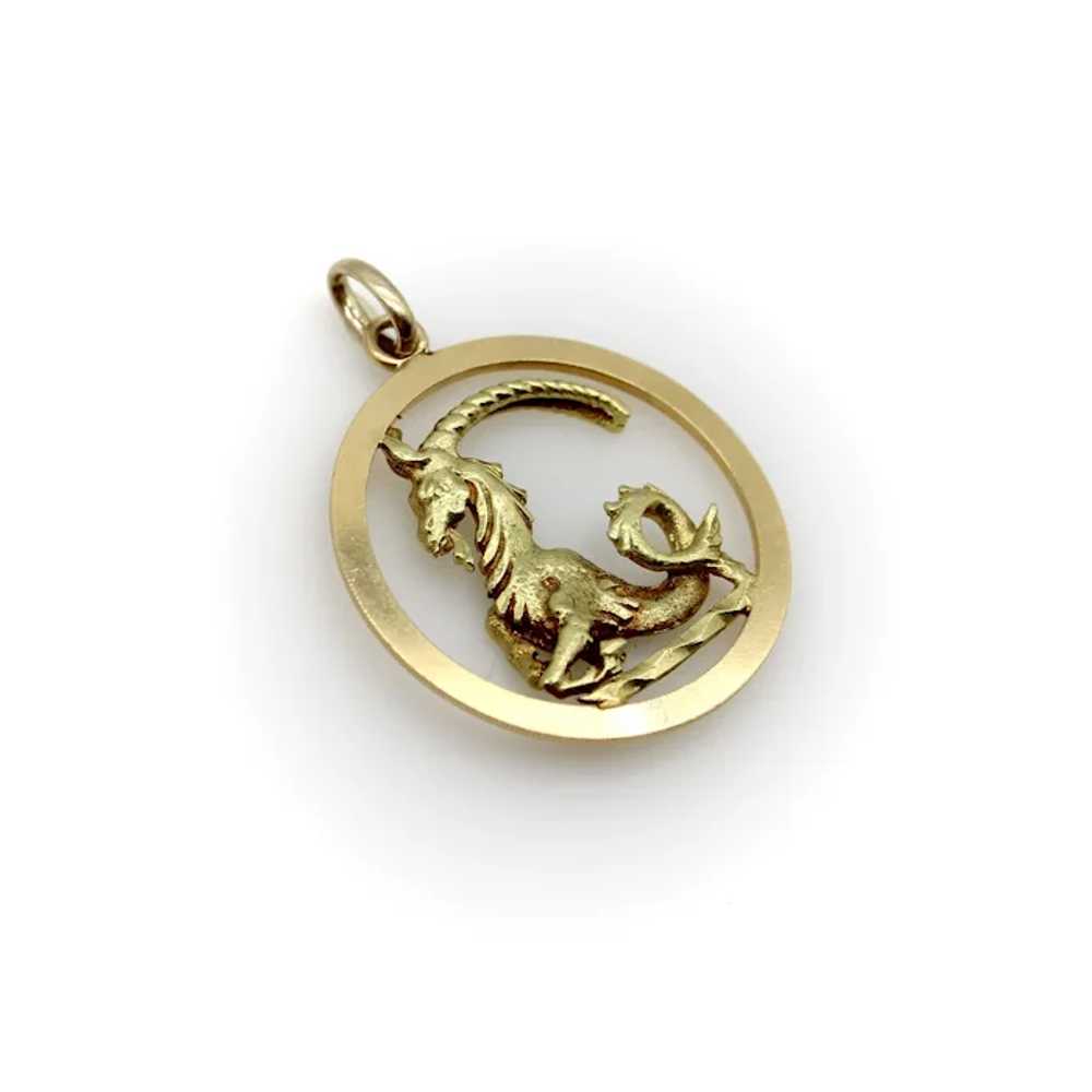 Vintage 14K Gold Three Dimensional Capricorn Charm - image 3