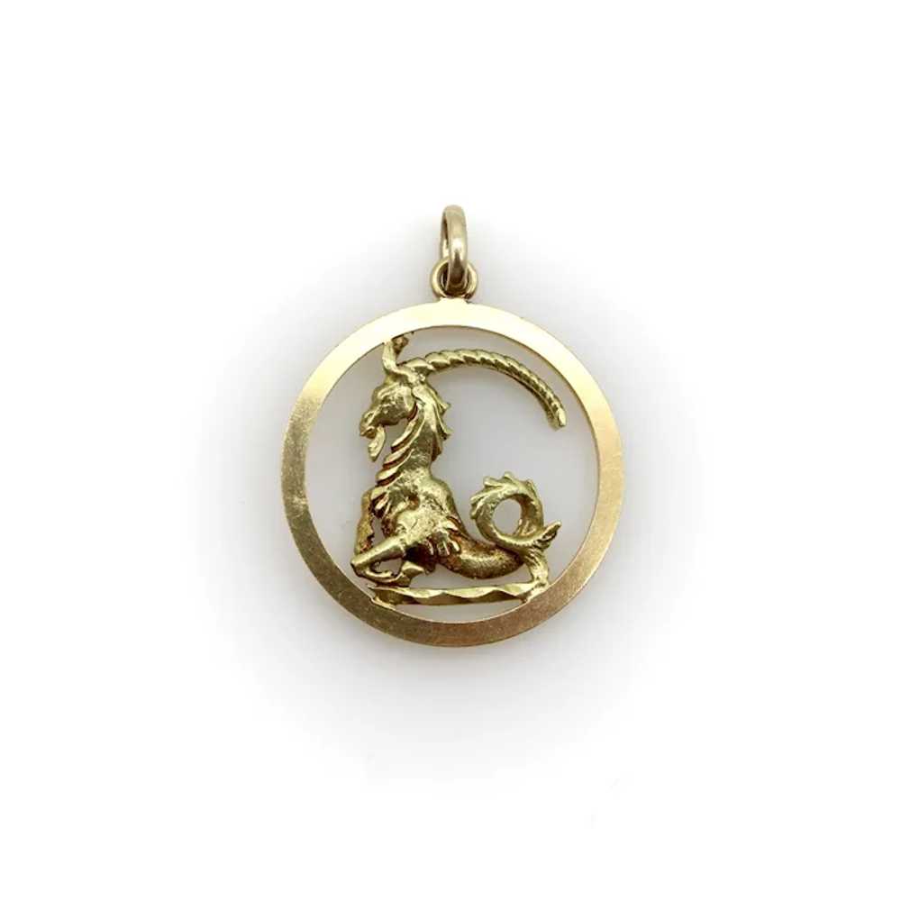 Vintage 14K Gold Three Dimensional Capricorn Charm - image 4