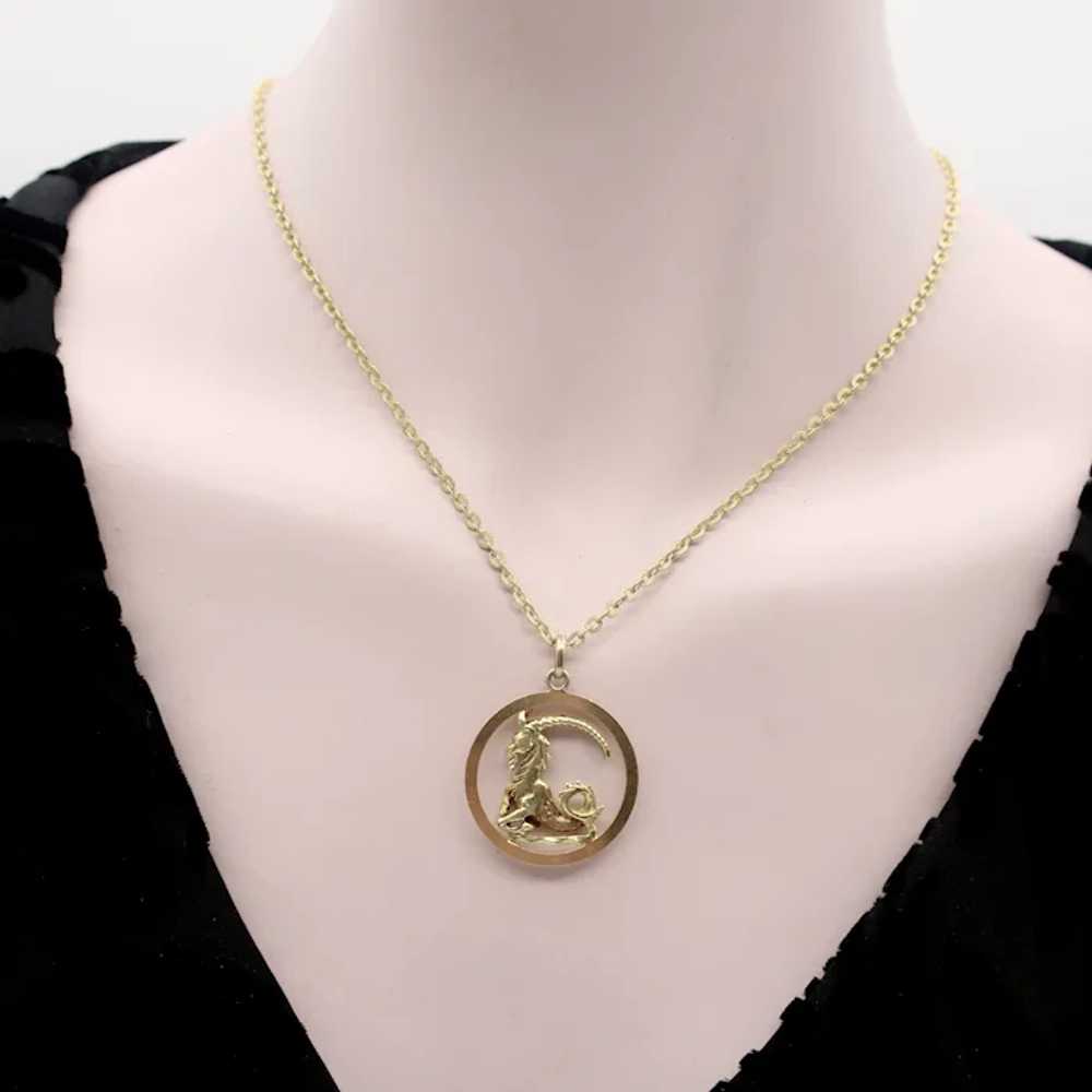 Vintage 14K Gold Three Dimensional Capricorn Charm - image 6