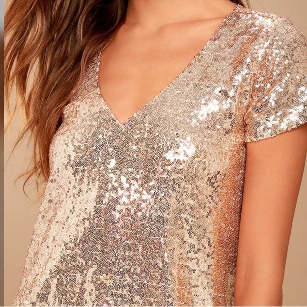 Other Lulus Light Up the Night Champagne Sequin S… - image 4