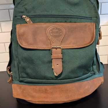 Vintage Eddie Bauer Backpack Leather Bottom Canvas