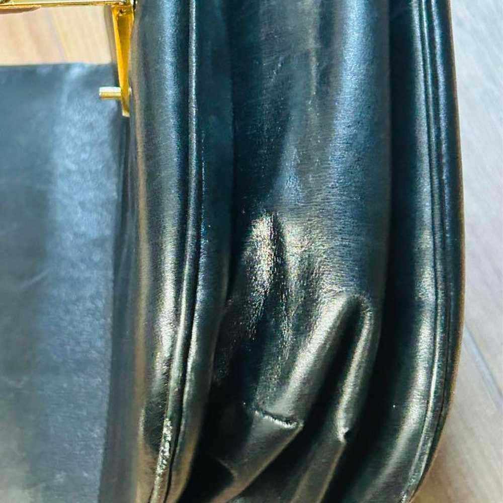 Genuine Leather Vintage Shoulder Bag, Black, Made… - image 6