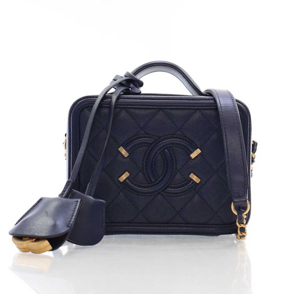 Chanel Chanel Filigree Vanity Mini Navy Caviar - image 1