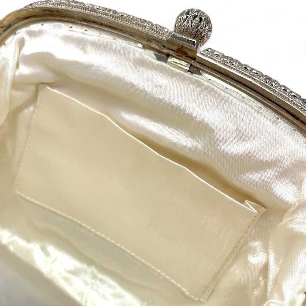 Bead Bag Handbag Peacock Champagne Silver B-0755 - image 12