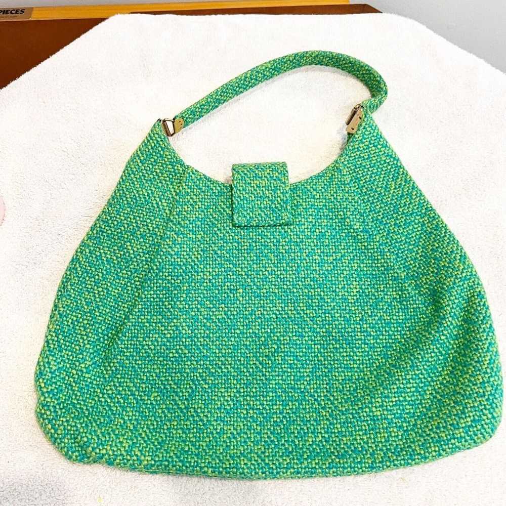 Vtg 60s Julius Resnick JR Shoulder Bag Blue Green… - image 2