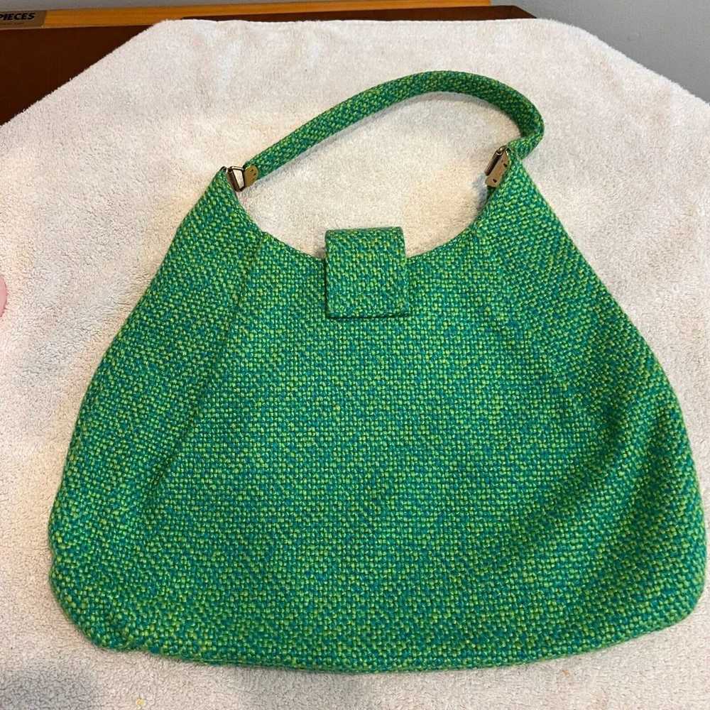 Vtg 60s Julius Resnick JR Shoulder Bag Blue Green… - image 4